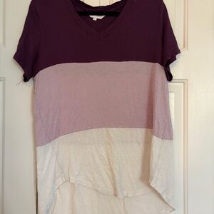 Purple Color block Causal Top